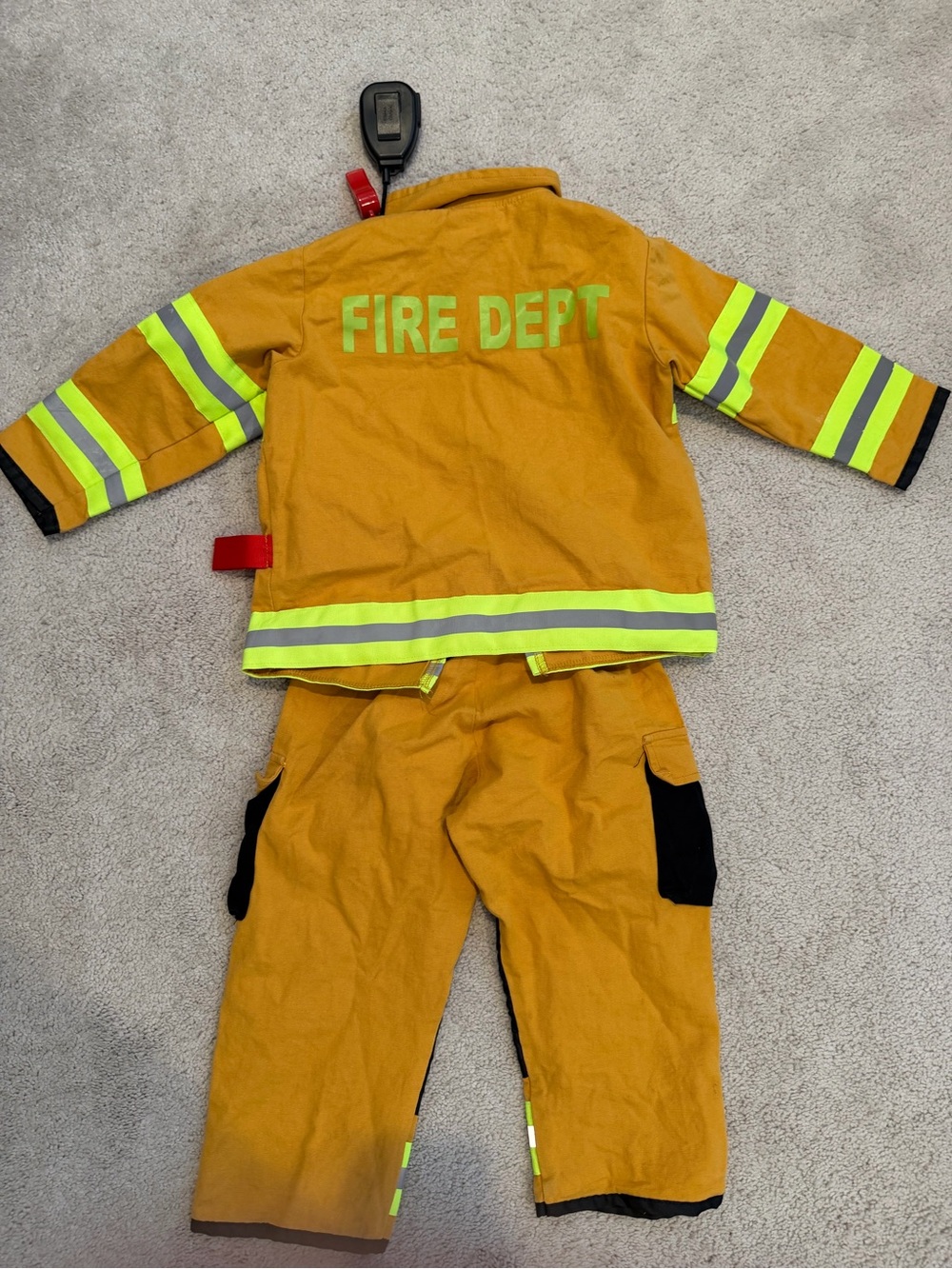 Kids Yellow Firefighter Costume Jacket and Pants size 3-4 - Picture 2 of 3